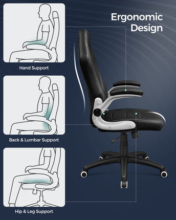 Songmics Racing chair, imitation leather Without footrest. black