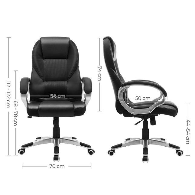 SONGMICS OBG22B Office chair, upholstery, Large, Black
