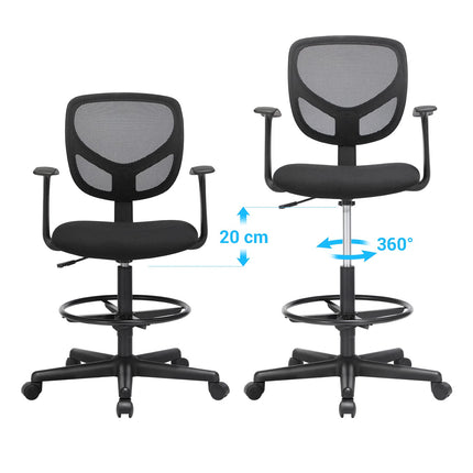 SONGMICS Work chair, set of 2, black OBN25BK-2