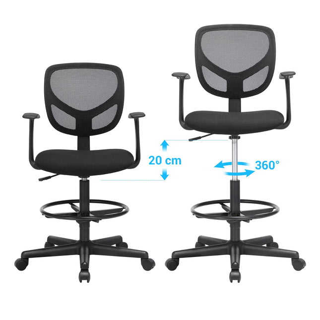 SONGMICS Work chair, set of 2, black OBN25BK-2