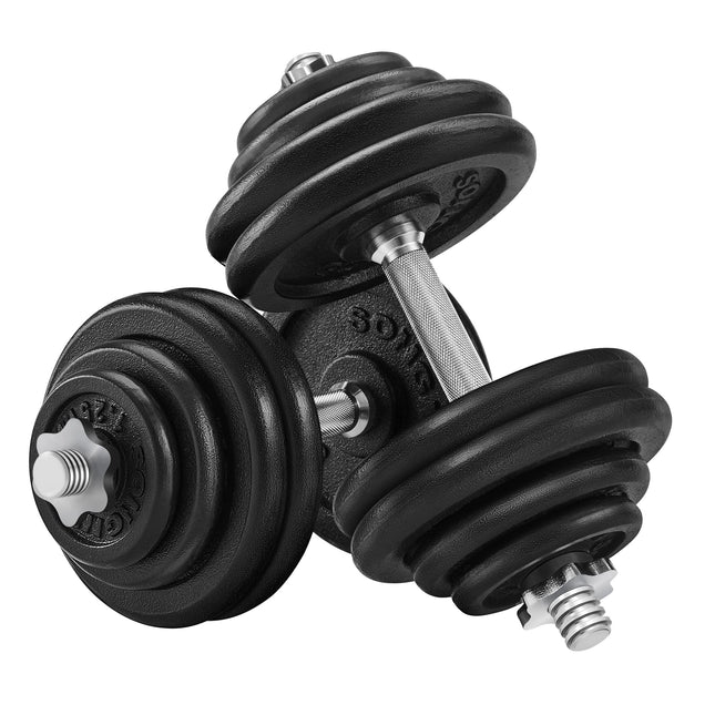 SONGMICS Halterset, dumbbells Gietijzeren Verstelbaar, set van 2