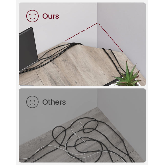 VASAGLE bureau, L hoekbureau met 2 planken