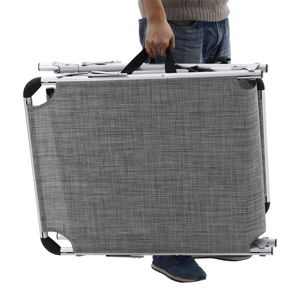 SONGMICS Große klappbare Sonnenliege, 65 x 200 x 48 cm, maximale Belastung 150 kg, mit Sonnenschirm und Rückenlehne, für Garten, Terrasse, Balkon, Grau Melange, GCB26TG