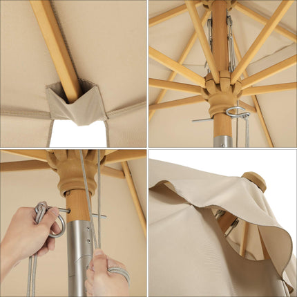 SONGMICS Sonnenschirm 300 cm, achteckiger Gartenschirm