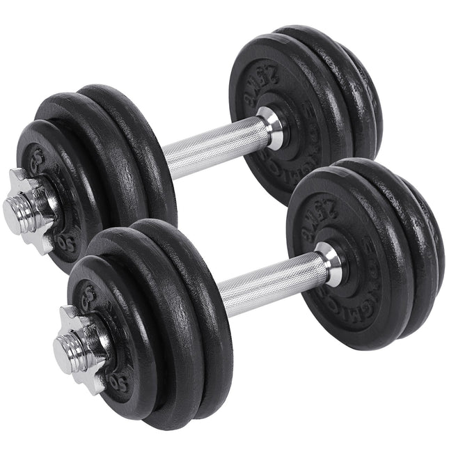 SONGMICS Dumbbell Set Dumbbells Cast Iron Adjustable Set of 2 20kg/30kg/40kg/50kg/60kg Dumbbells for Men Women Workout Gym Training Weightlifting for Home Gym