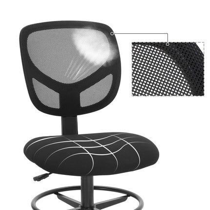 SONGMICS Bureaustoel, ergonomische werkkruk, zwart OBN15BK