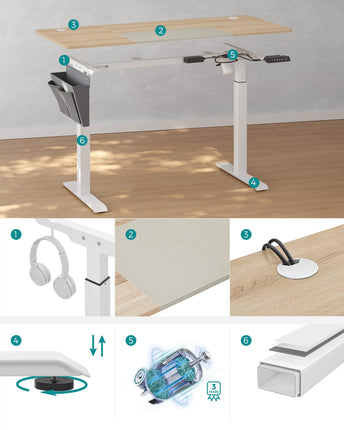 SONGMICS elektrisch bureau, Zit Sta Bureau