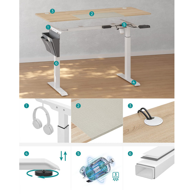 SONGMICS elektrisch bureau, Zit Sta Bureau