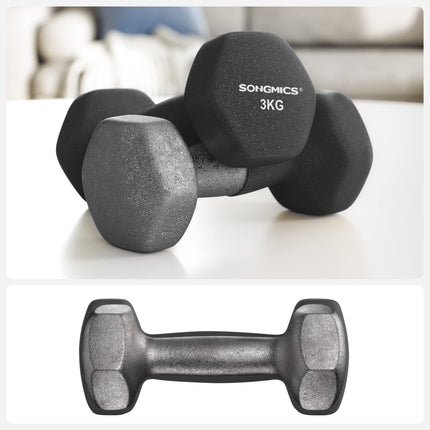 SONGMICS Halterset, Zeshoek,  2 x 1 kg, 2 x 2 kg, 2 x 3 kg,