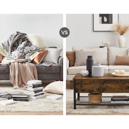 VASAGLE woonkamertafel met uitklapbaar blad, 100x55x47 cm