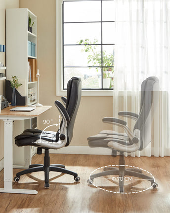 Songmics Obg51B Office Chair, Pu-Plastic, Black