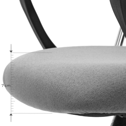 SONGMICS bureaustoel, ergonomische bureaustoel, grijs OBN034G01