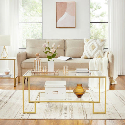 VASAGLE LGT033A01 Salontafel glazen tafel  55 x 100 x 45 cm