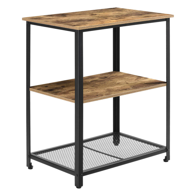 Kitchen trolley Freiburg with 2 shelves 76.5x60x40 wood black