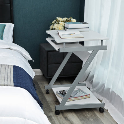 VASAGLE Bureau, computertafel met 4 wielen