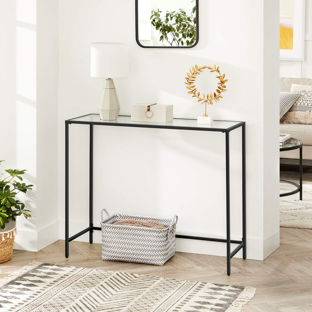 VASAGLE Console table, tempered glass side table