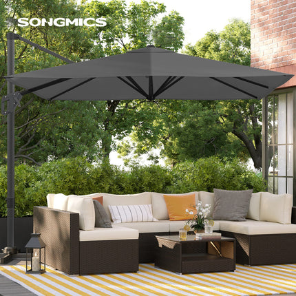 SONGMICS Parasol 290 x 290 cm, floating parasol, garden parasol