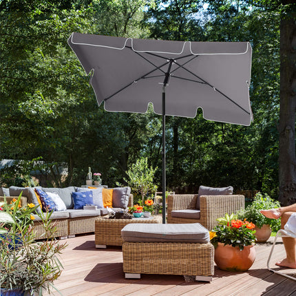 SONGMICS parasol, rectangular garden parasol made of polyester