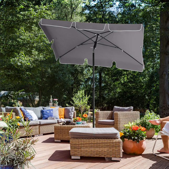 SONGMICS parasol, rechthoekige tuinparasol van polyester