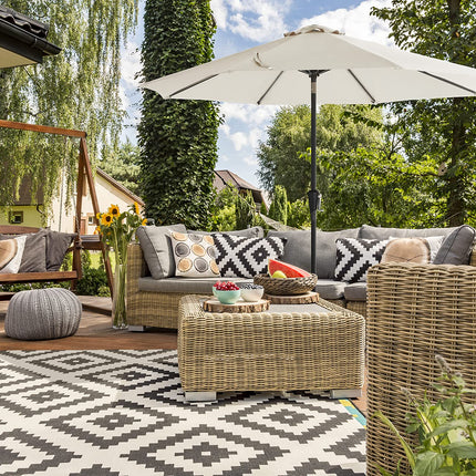 SONGMICS Parasol, octagonal, folding garden screen with crank