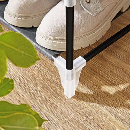 SONGMICS Schuhregal, Schuhschrank, 7 Ebenen, mit Stoffbezug, geräumig, Stoffschrank, Schuhregal, 46 x 28 x 126 cm (L x B x H), grau RXJ024G02