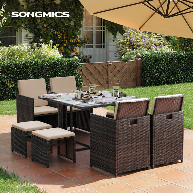 SONGMICS Tuinmeubelset polyrattan lounge GGF009K02