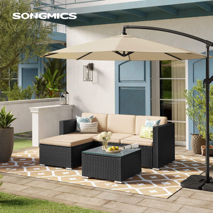 SONGMICS Polyrotan lounge, tuinmeubelset GGF005B03